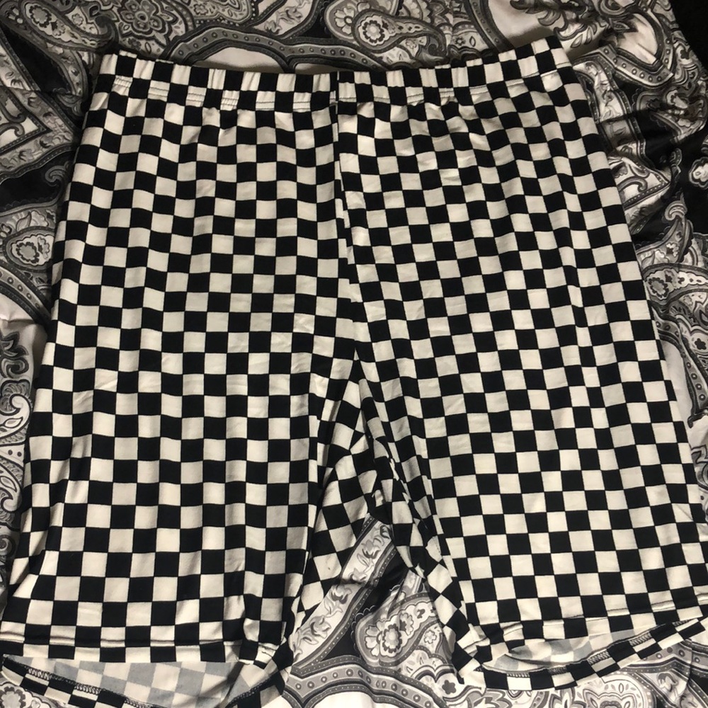 Checkered Biker Shorts